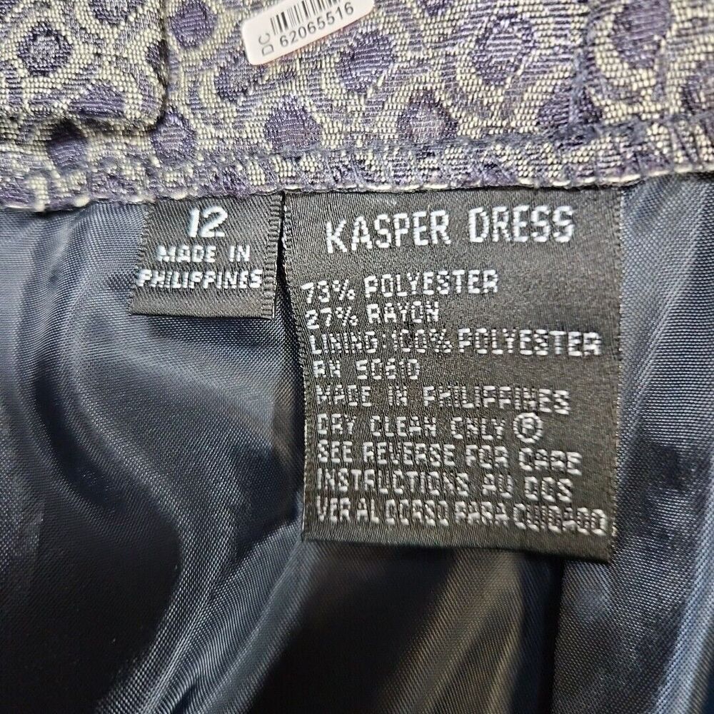 Kasper Dress Pencil Skirt Size 12 gray black geometric print lined - Picture 6 of 8